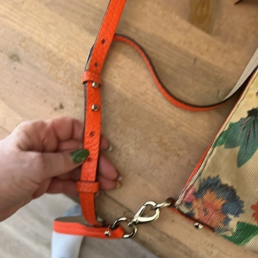 Kate Spade Grove Court Crossbody Bag Coral Leather Floral